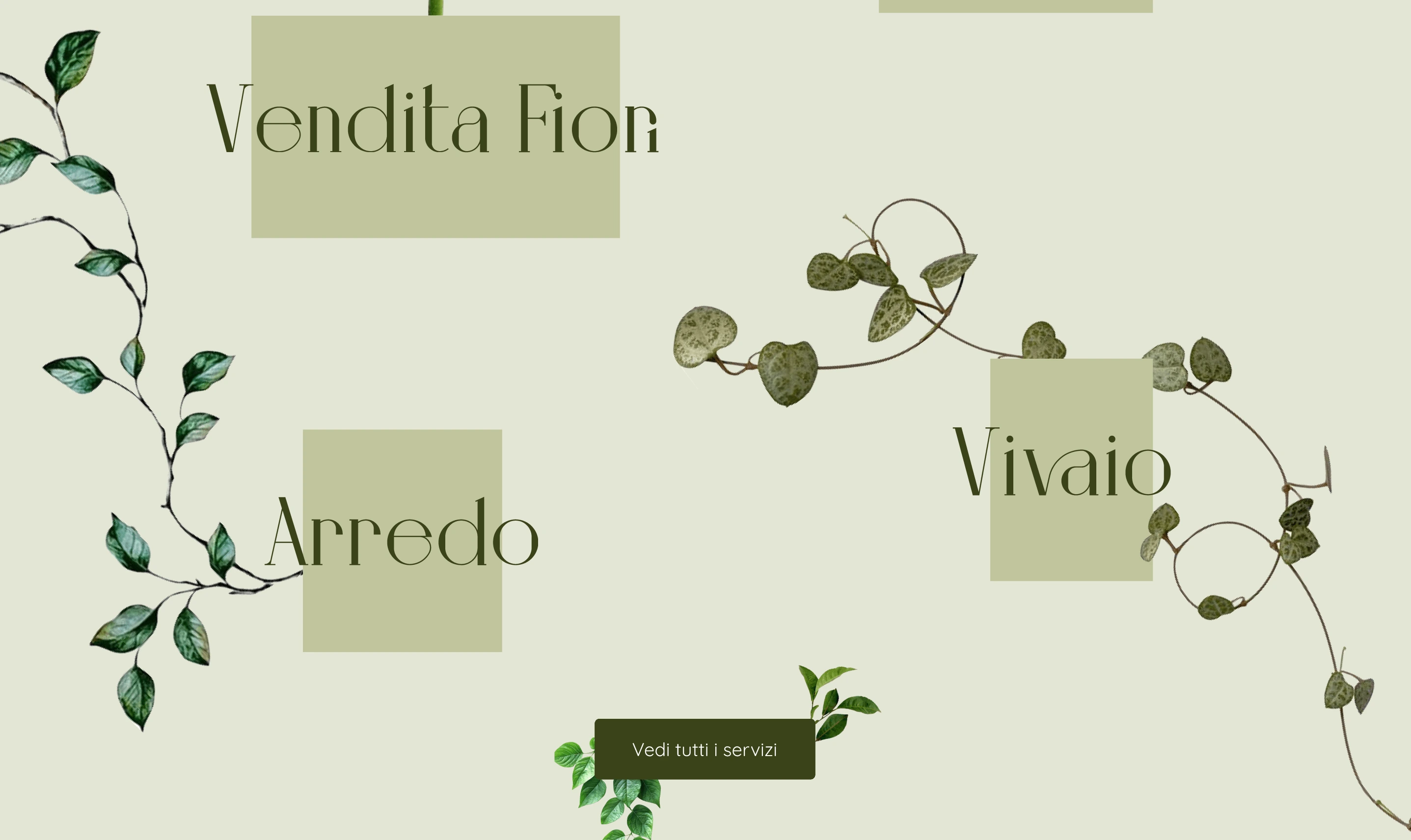 Plant nursery homepage concept — services